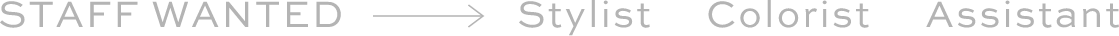 STAFF WANTED Stylist/Colorist/Assistant スタッフ募集中！